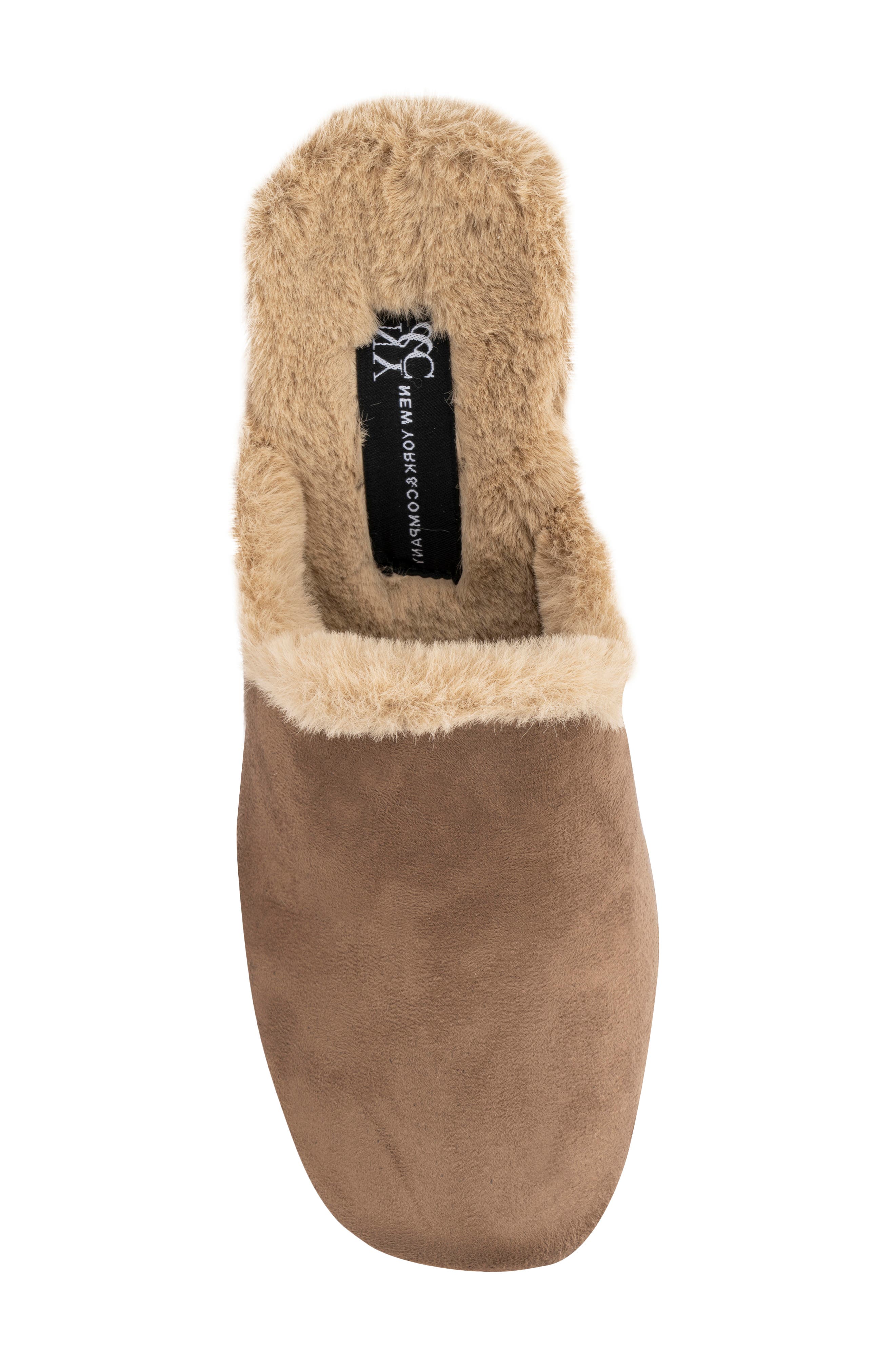NEW YORK AND COMPANY Wynna Studded Faux Fur Lined Clog, Alternate, color, Taupe