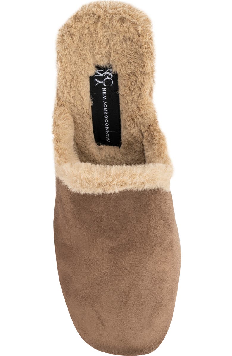 NEW YORK AND COMPANY Wynna Studded Faux Fur Lined Clog, Alternate, color, Taupe