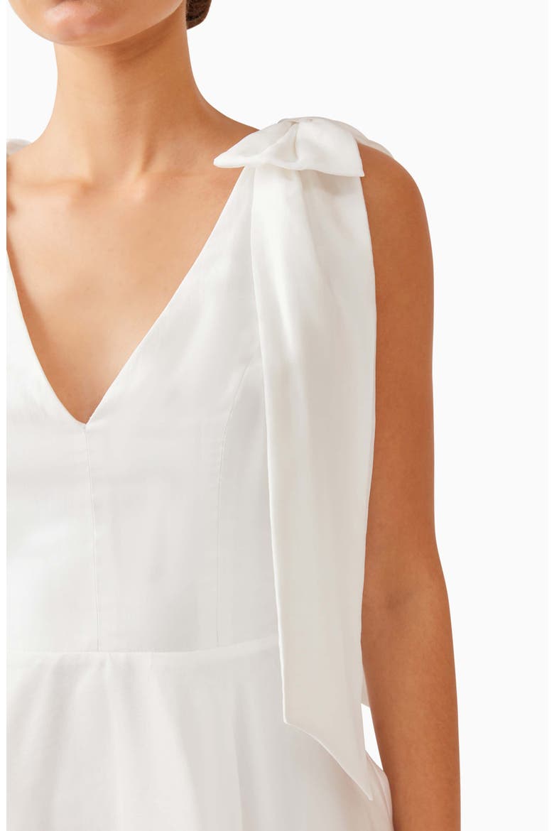 Kalani Bow Shoulder Fit & Flare Minidress, Alternate, color, IVORY