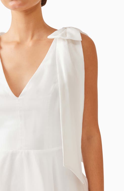 Elliatt Kalani Bow Shoulder Fit & Flare Minidress In Ivory