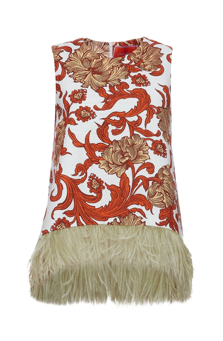 La DoubleJ La Scala Top With Feathers Reef White, Alternate, color,