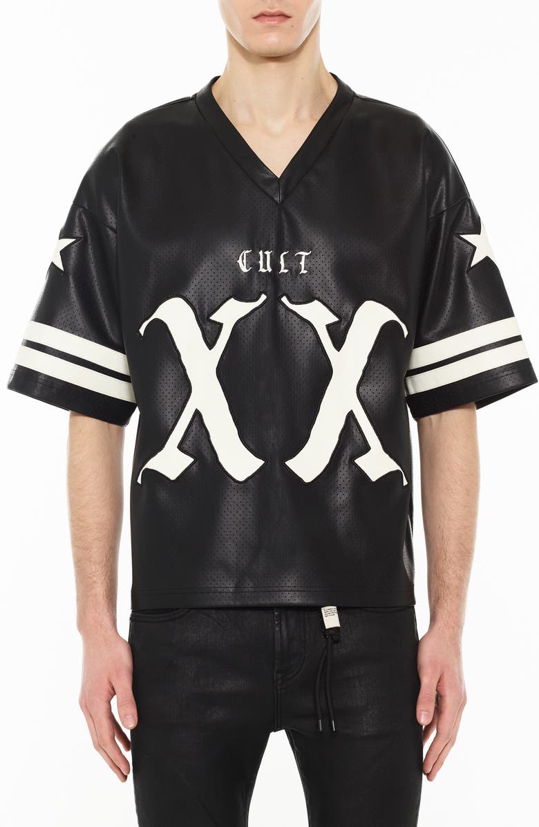 Cult of Individuality Faux Leather Jersey, Main, color, Black Faux Leather