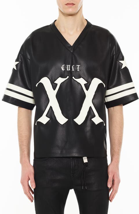 Faux Leather Jersey