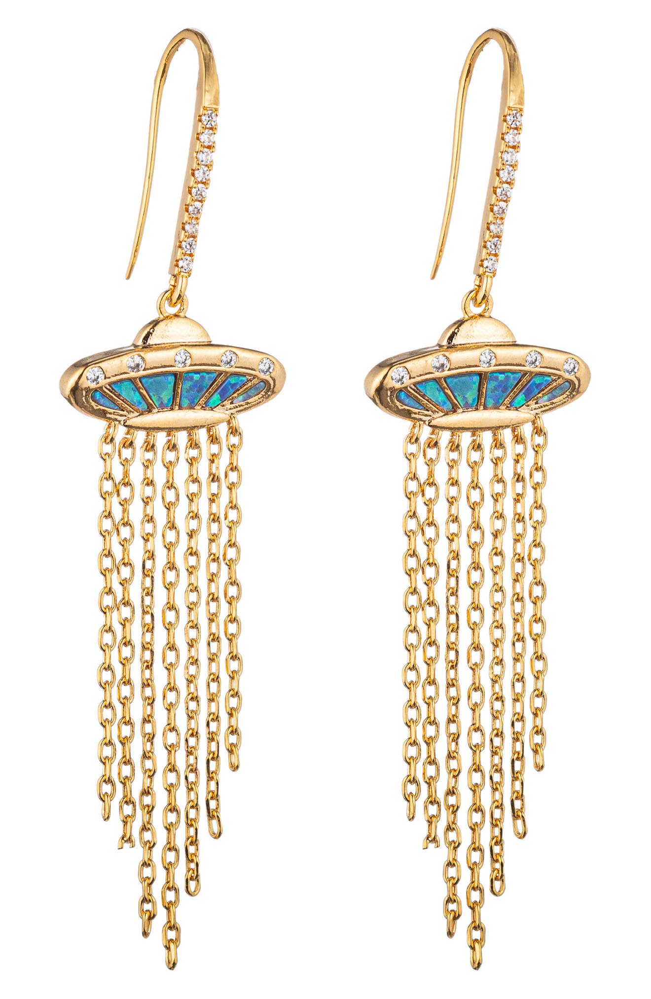 Spaceship Drop Earrings