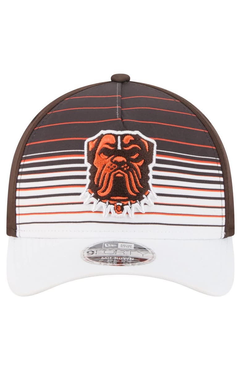 New Era Men's New Era  White/Brown Cleveland Browns Adventure Gradient 9FORTY M-Crown A-Frame Adjustable Hat, Alternate, color, White