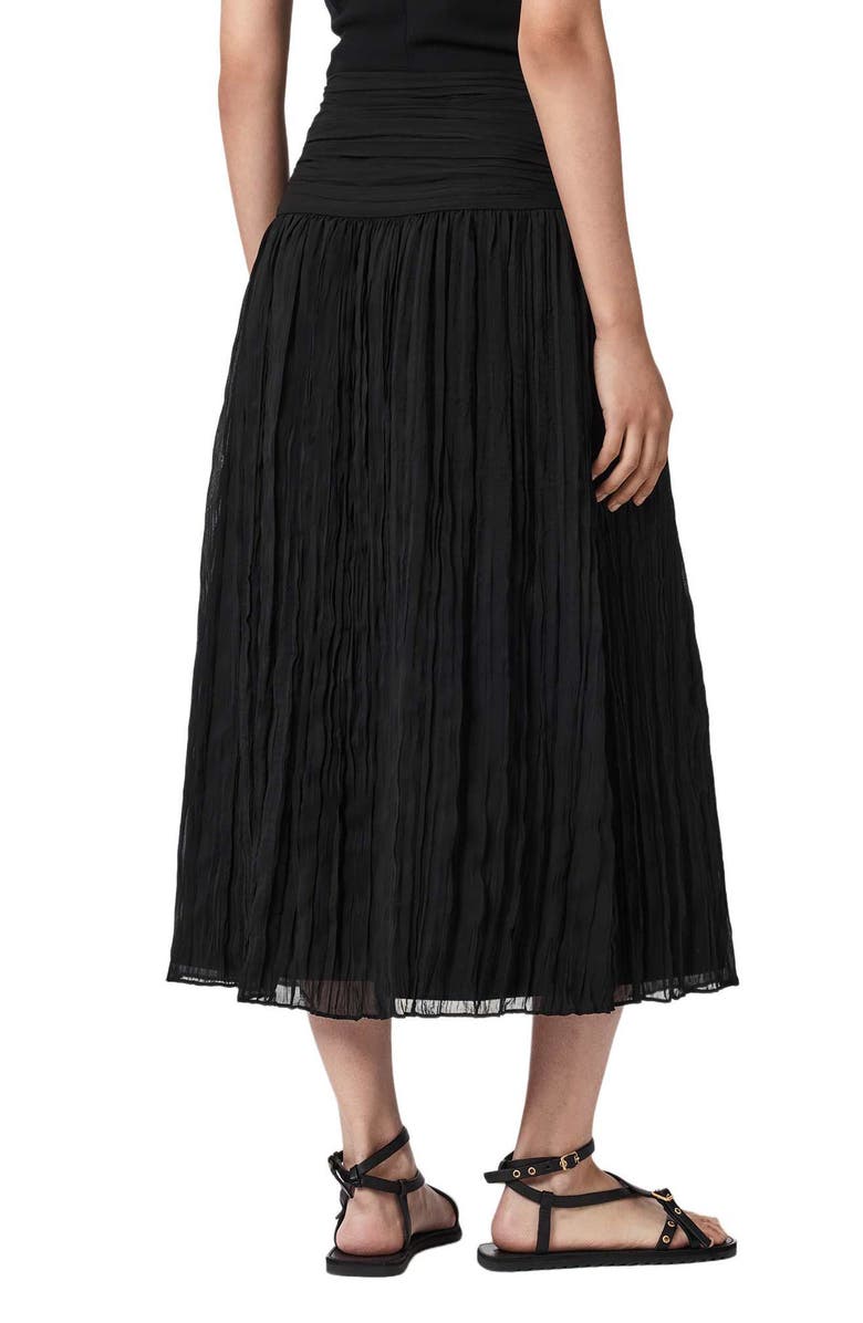 AllSaints Asal Midi Skirt, Alternate, color, Black