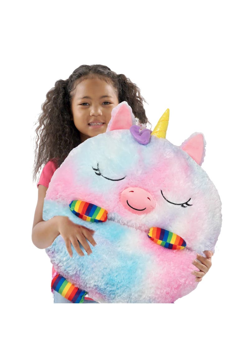 Pillow & Sleepy Sack Medium Rainbow Unicorn, Alternate, color, Multicolored