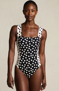 Lands
End Square Neck High Leg One Piece Swimsuit