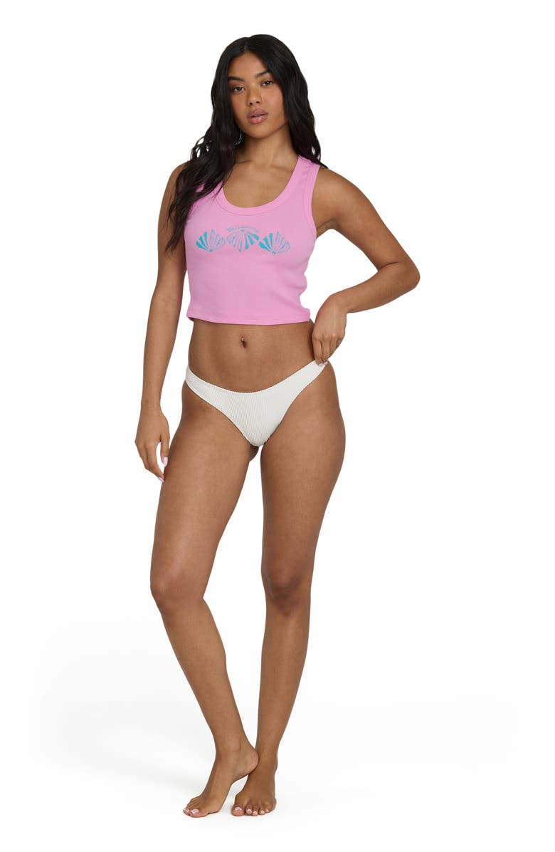 Billabong Newly Found Graphic Rib Crop Tank, Alternate, color, Party Pink