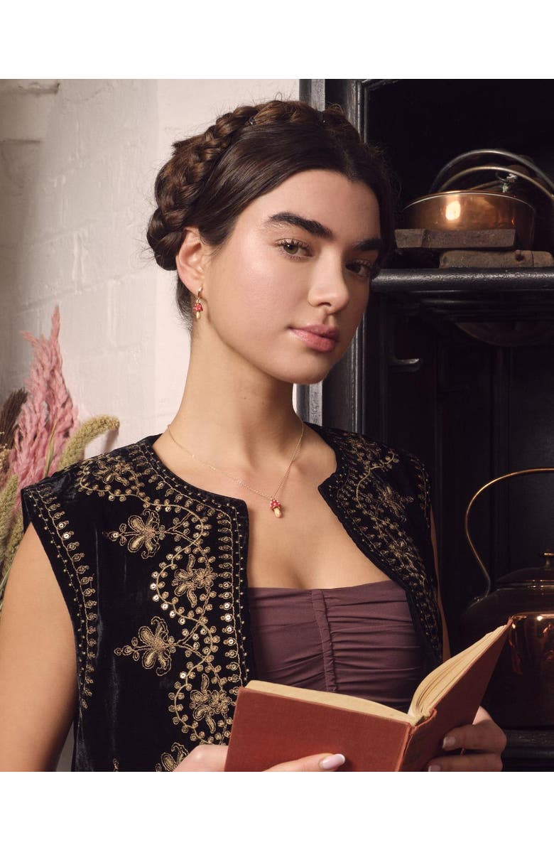 Fable England Enamel Mushroom Necklace, Alternate, color, Multi & Gold