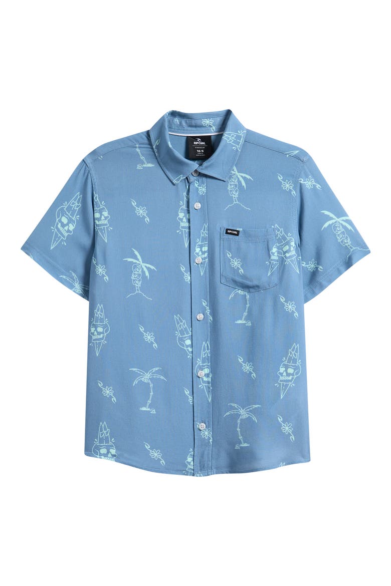 Kids' Eternal Shred Button-Up Shirt, Main, color, FADED DENIM