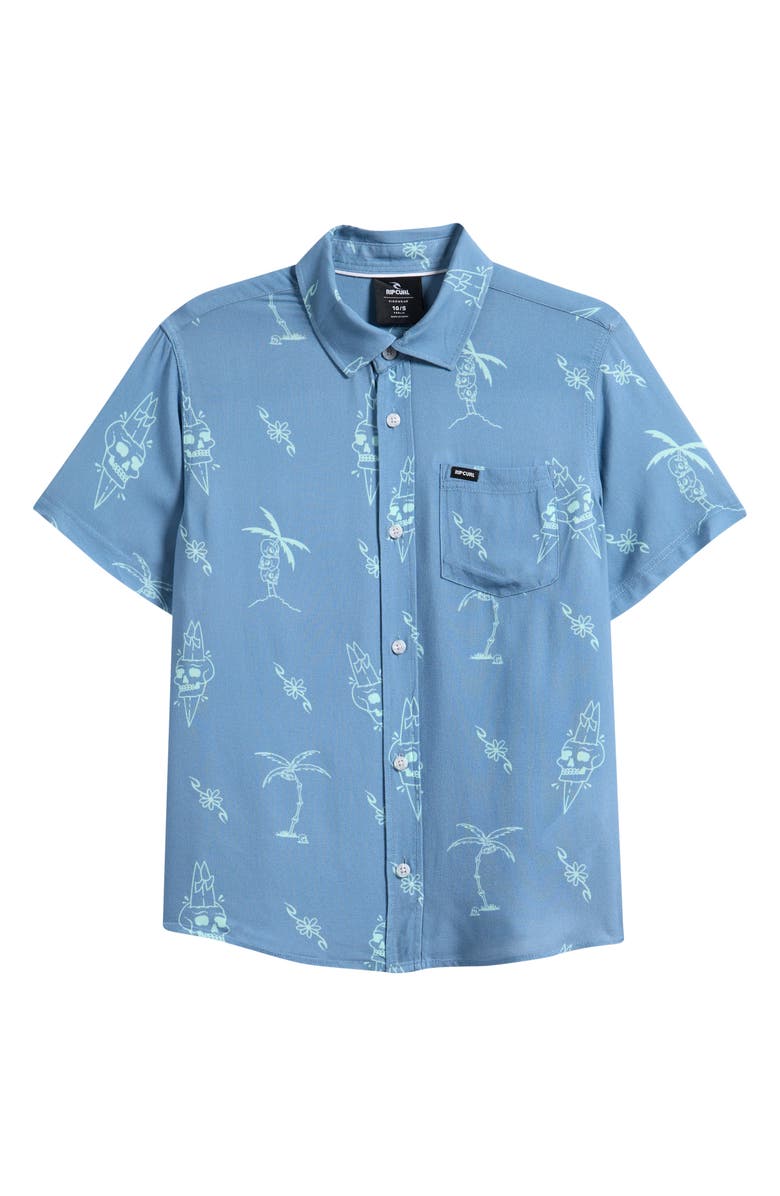 Rip Curl Kids' Eternal Shred Button-Up Shirt, Main, color, Faded Denim