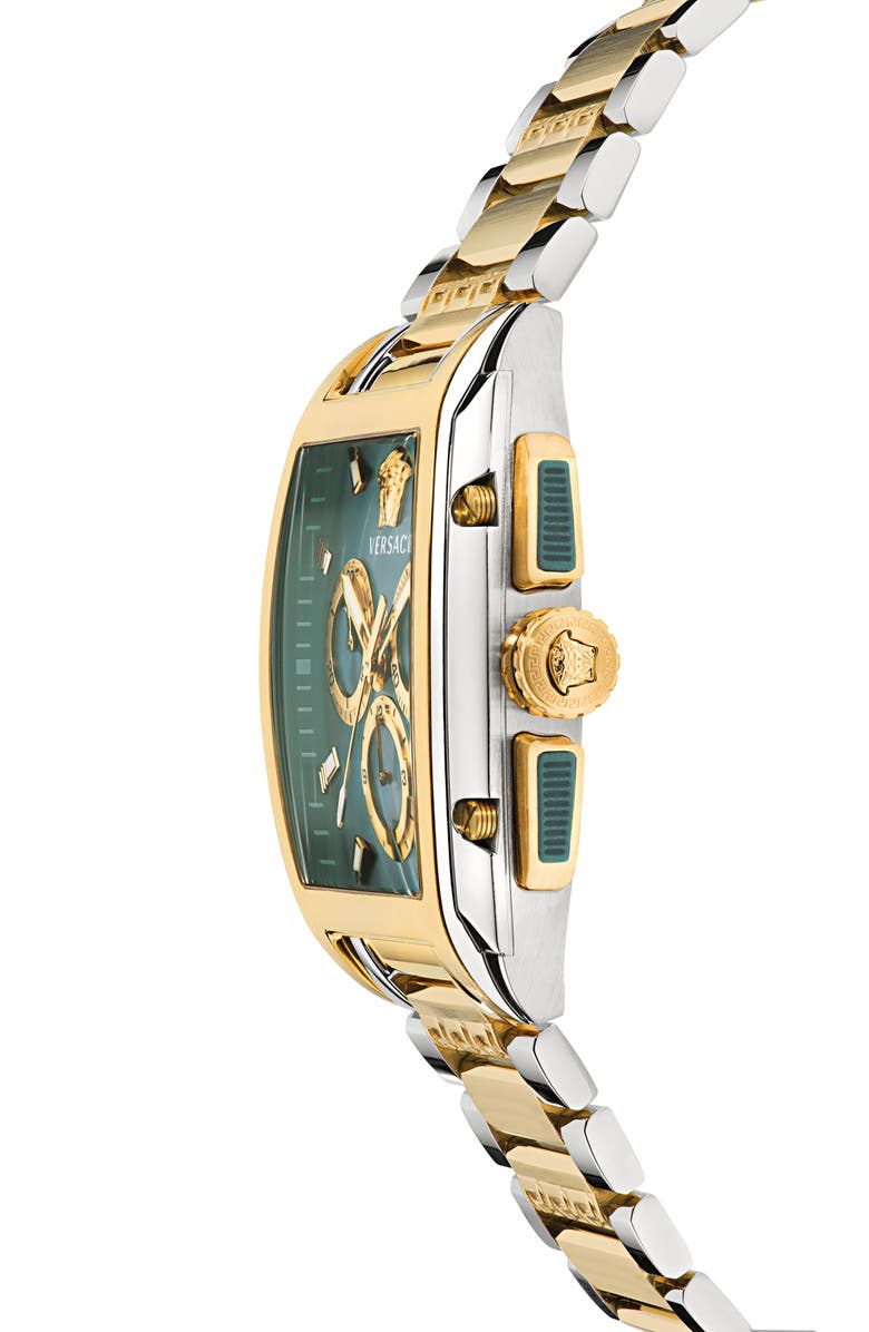 Versace Dominus Chronograph Bracelet Watch, 42mm x 50mm, Alternate, color, Two Tone
