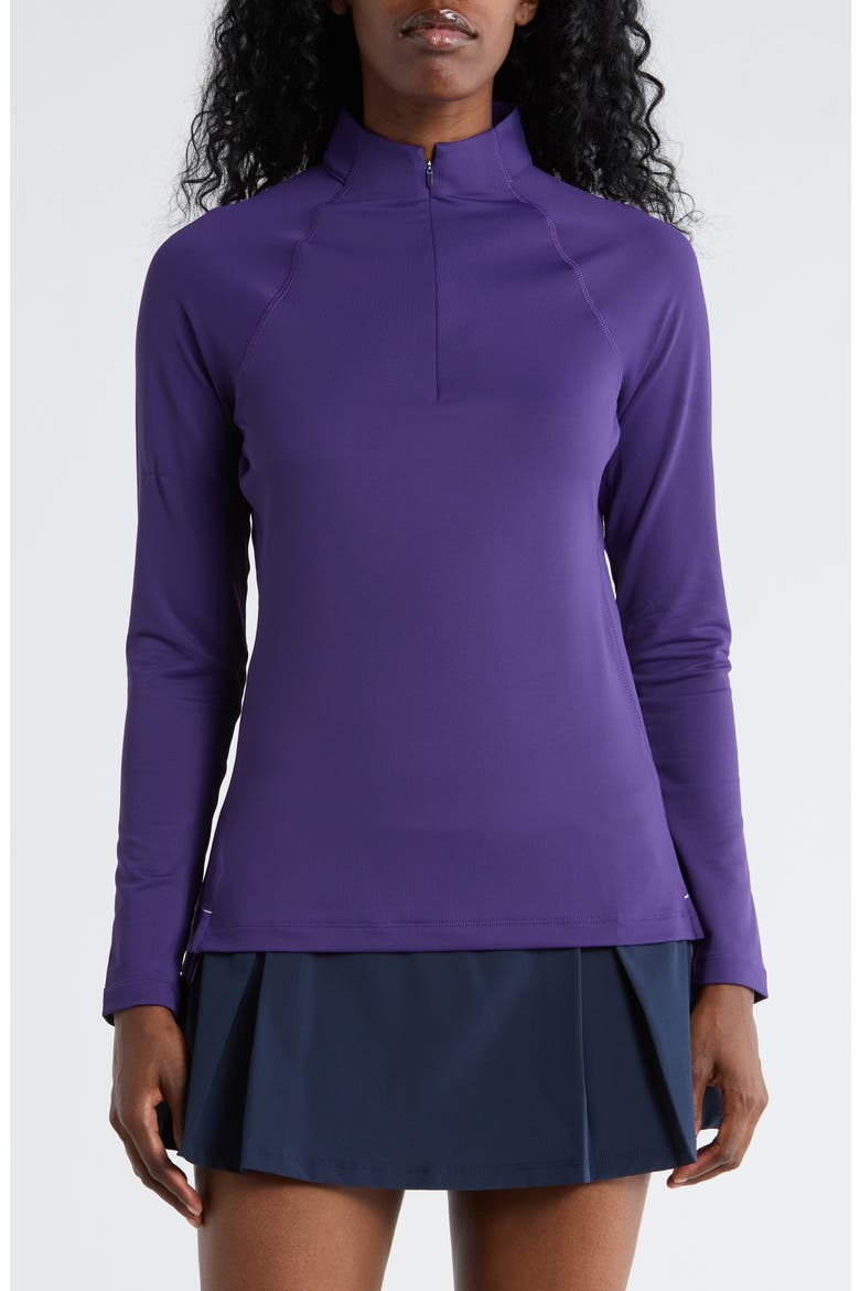 Perth Raglan Sleeve Quarter Zip Pullover, Main, color, PURPLE