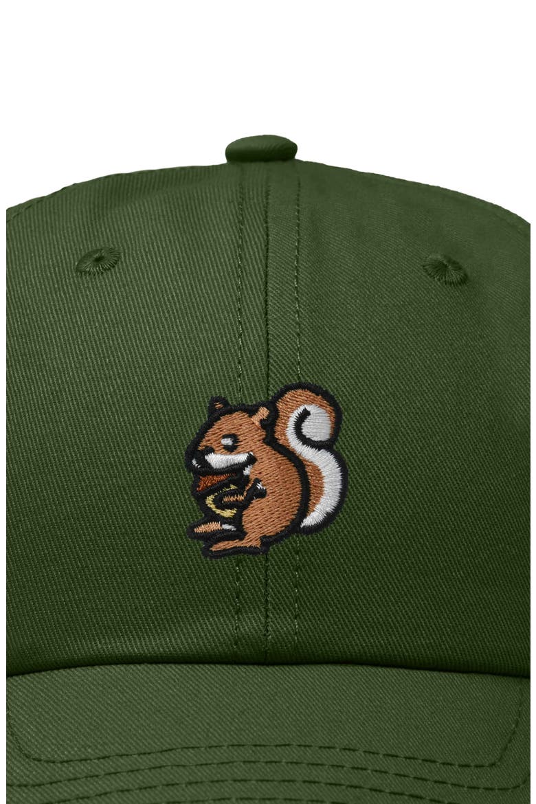 Squirrel Embroidered Outdoor Cap, Alternate, color, Olive
