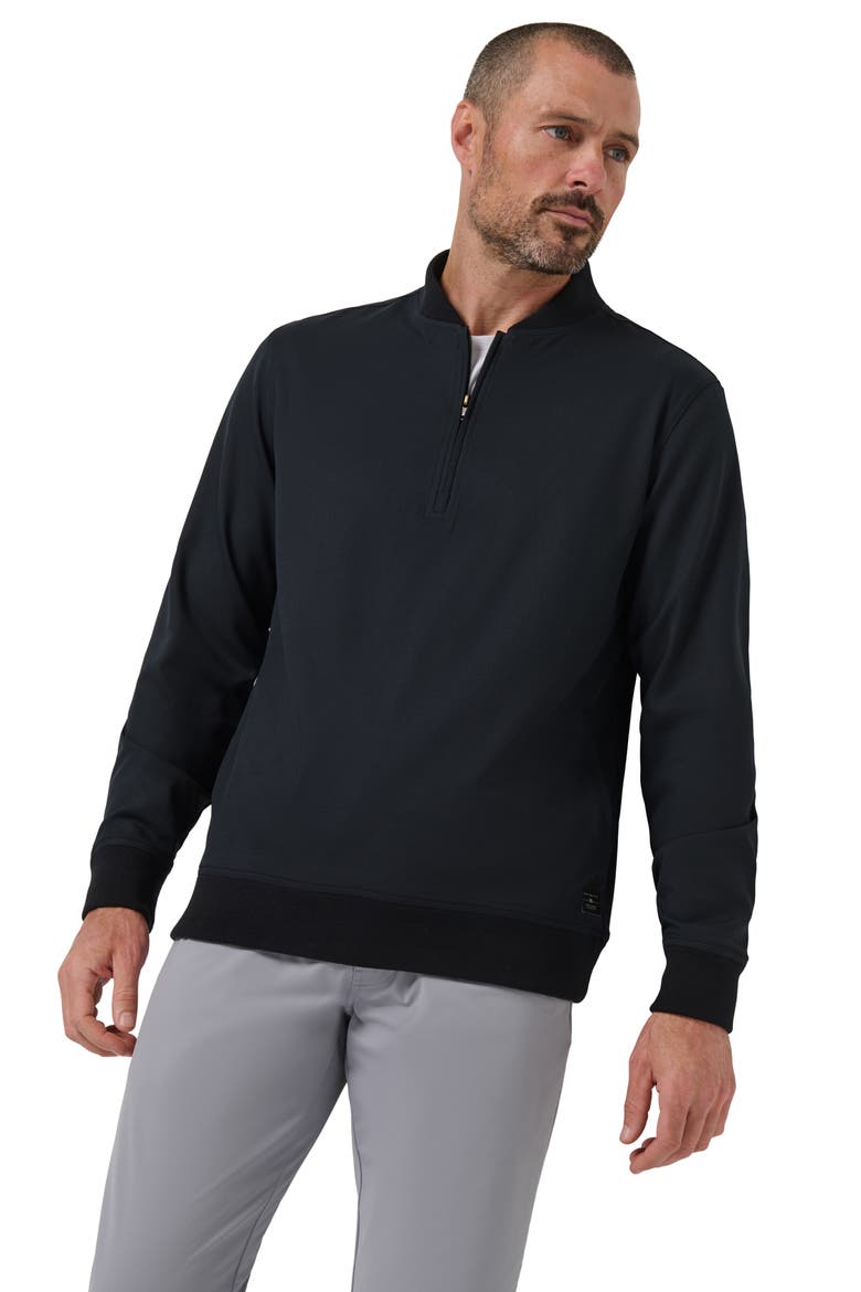Highway Quarter Zip Pullover, Alternate, color, BLACK