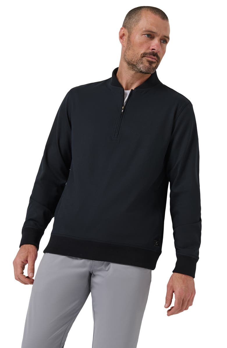 TravisMathew Highway Quarter Zip Pullover, Alternate, color, Black