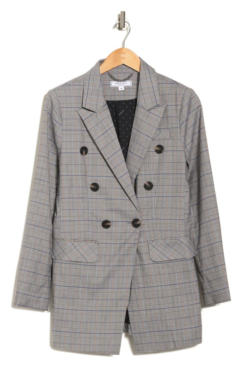Too Cool For Work Plaid Blazer, Alternate, color, CHARCOAL