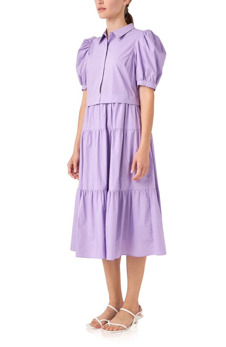 English Factory Puff Sleeve Shirtdress, Alternate, color,