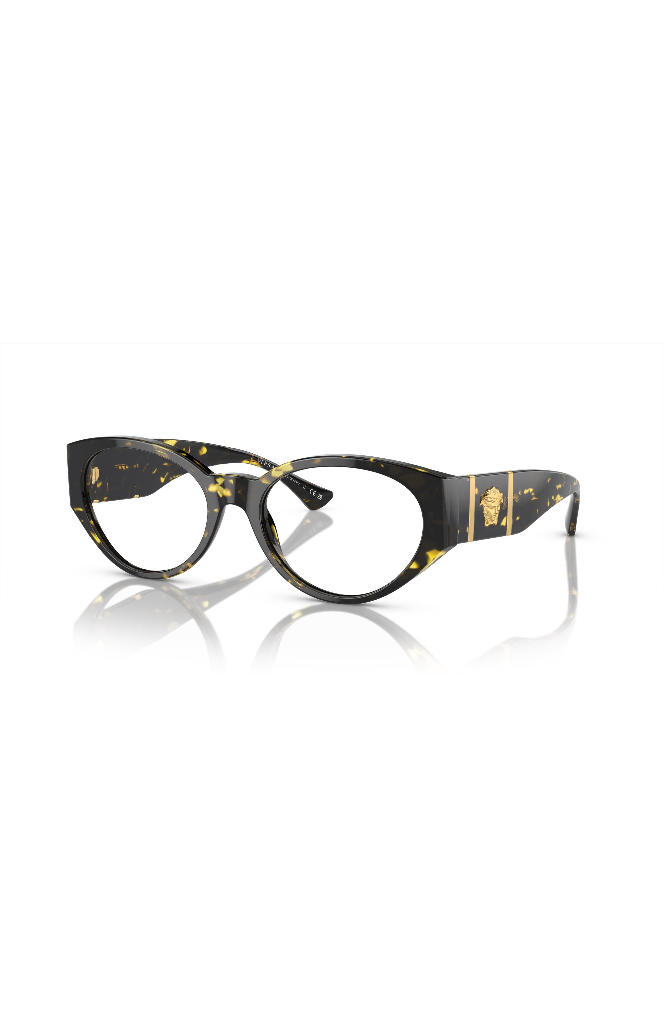 Versace 52mm Oval Optical Glasses In Black