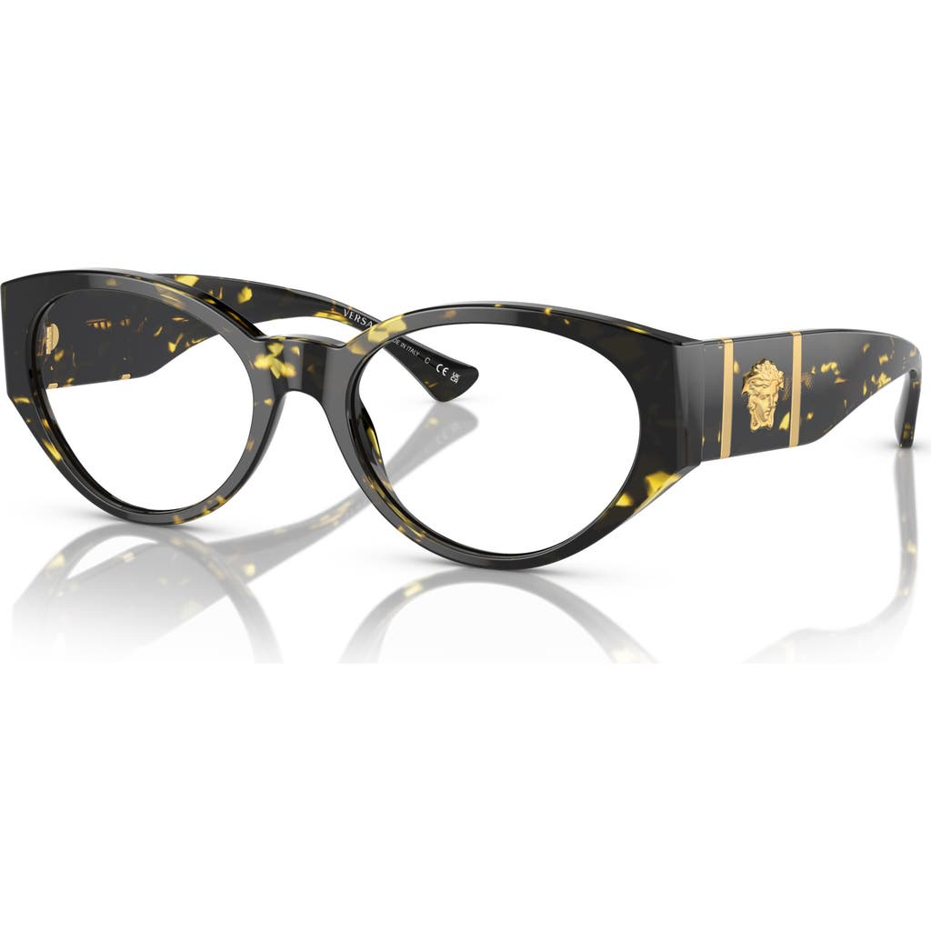 Versace 52mm Oval Optical Glasses In Black