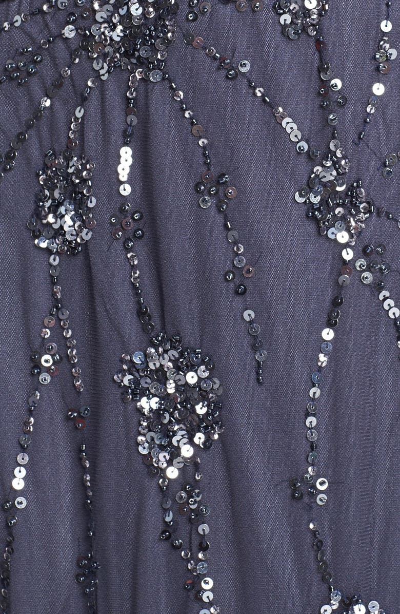 Adrianna Papell Beaded One Shoulder Blouson Gown, Alternate, color, 