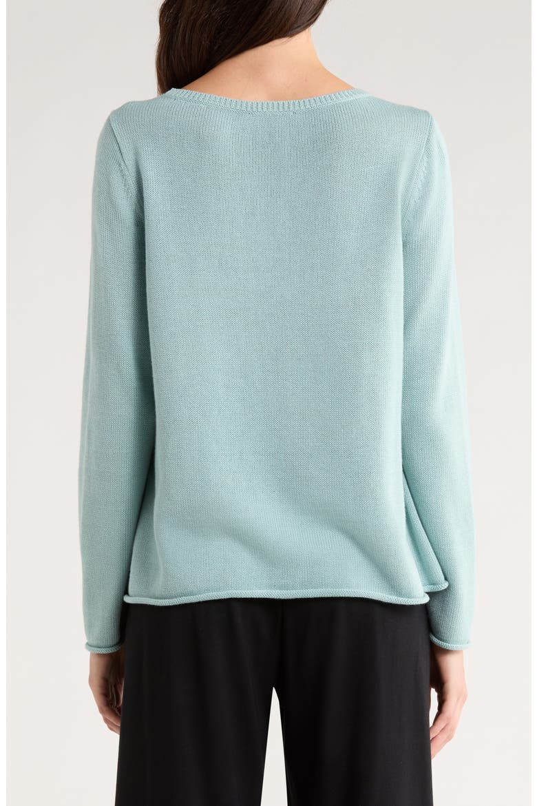 Bateau Neck Cotton Blend Sweater, Alternate, color, ARCTIC BLUE