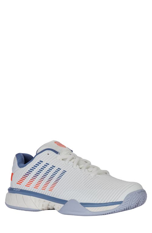 K-swiss Hypercourt Express 2 Tennis Shoe In White/infinity/scarlet Ibis