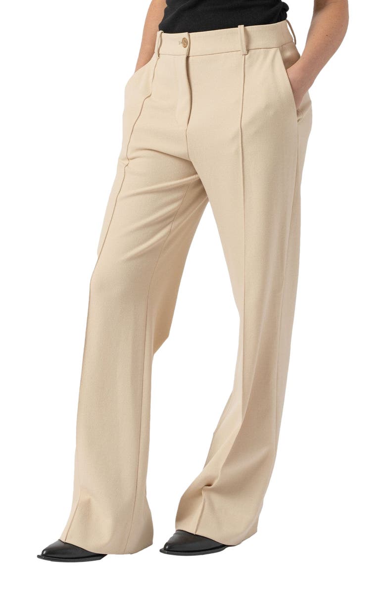 Saint + Sofia Cambridge Tailored Wide Leg Pant, Alternate, color, Beige