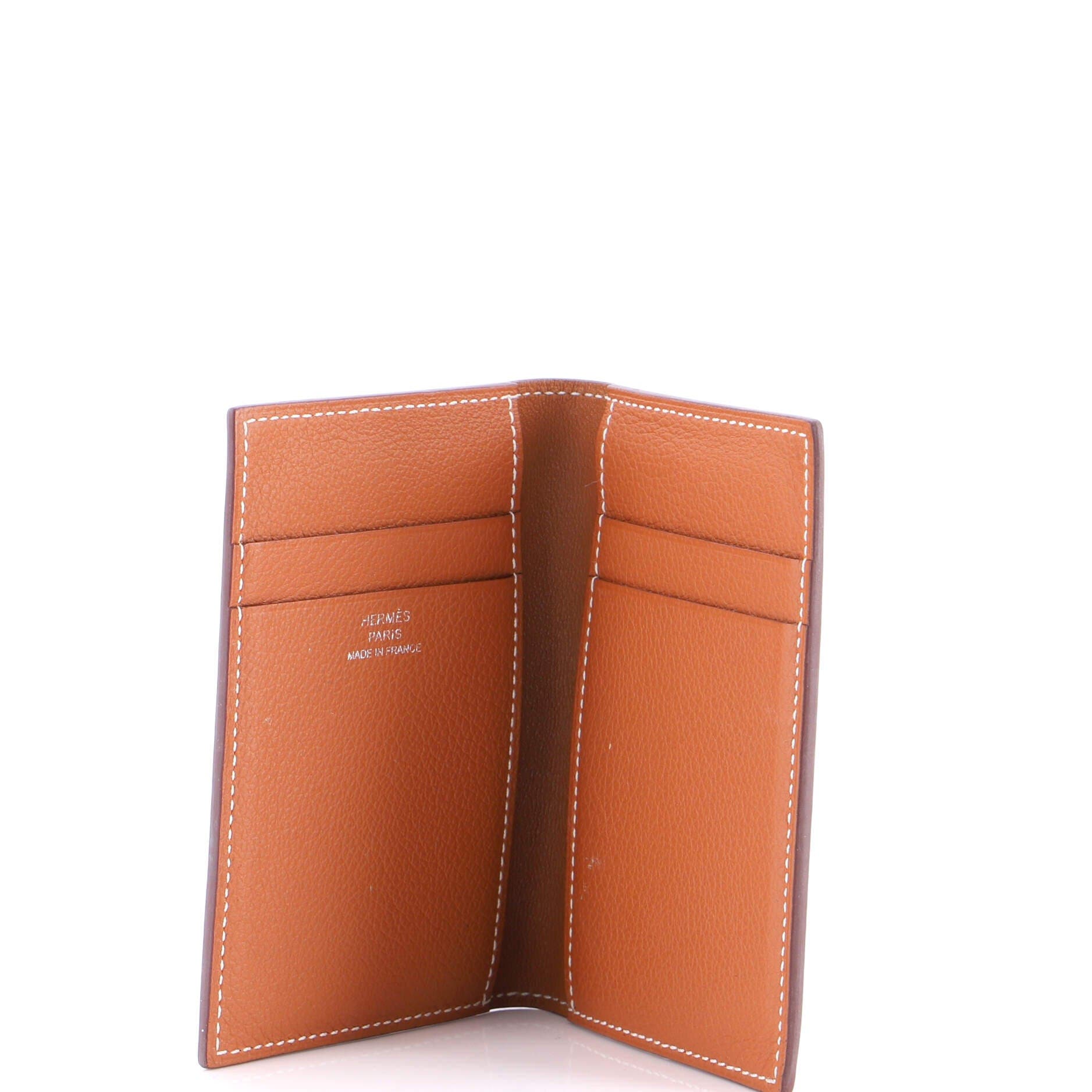 Pre-Owned Hermes MC2 Euclide Card Holder Case Leather, Alternate, color, Gold