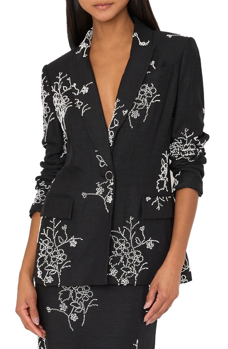 Milly Alexa Beaded Embroidered Blazer, Main, color,