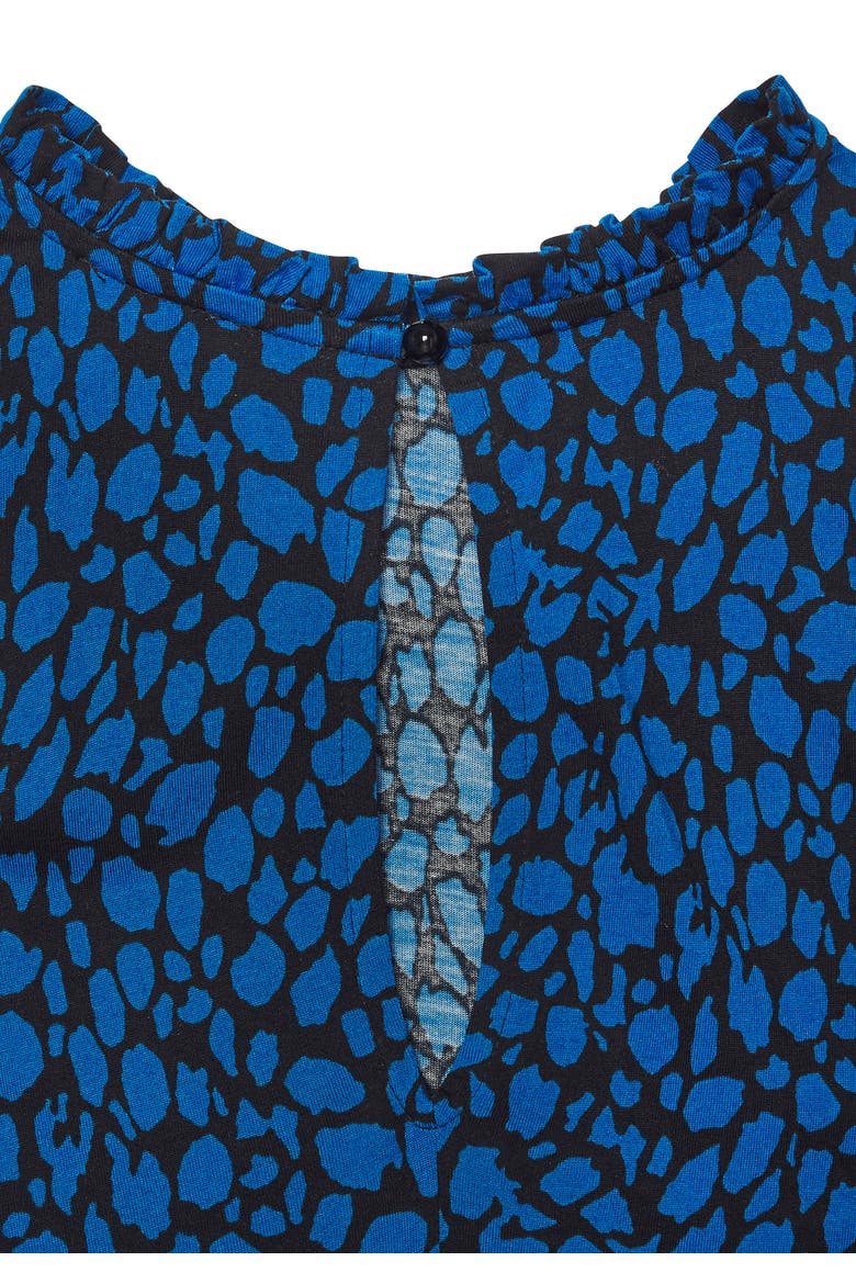High Neck Maxi Dress, Alternate, color, Blue-Printed