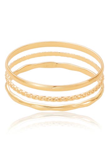 Ettika Set Of 3 Bangle Bracelets In Gold