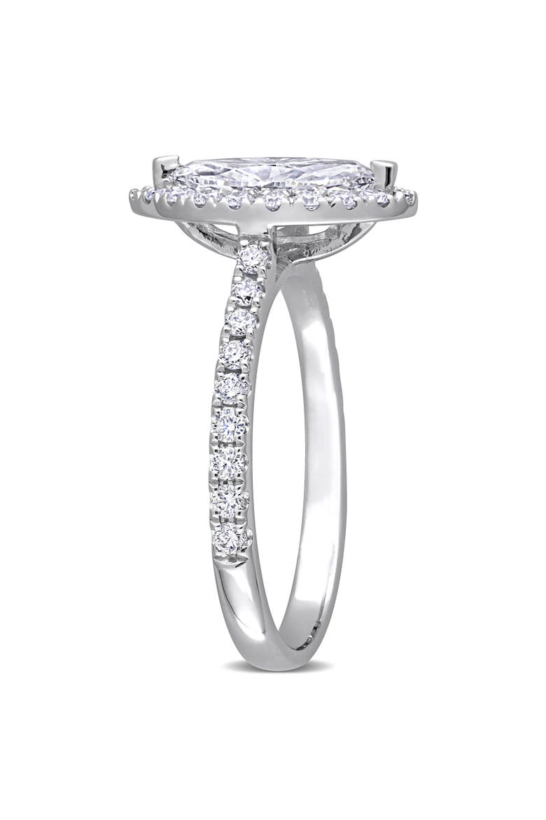 1 CTW Lab-Grown Diamond Marquise Halo Ring 14k, Alternate, color, White Gold
