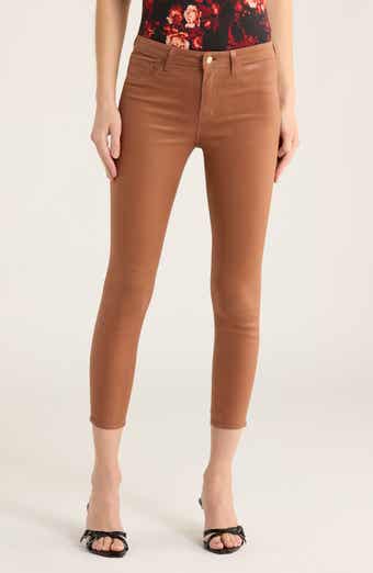 L'AGENCE Margot Coated Crop High Waist Skinny Jeans