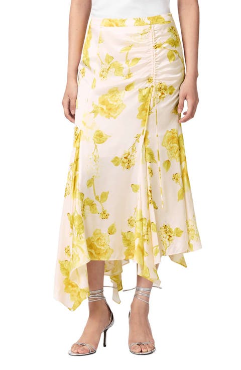 Kathy Satin Floral Midi Skirt