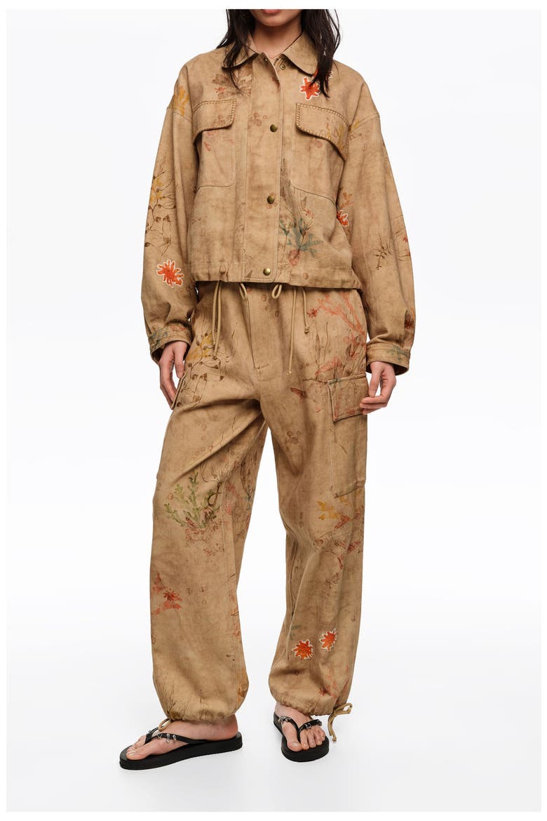 Cargo Trousers With Stitching And Patches, Main, color, UNDERWATER GARDEN