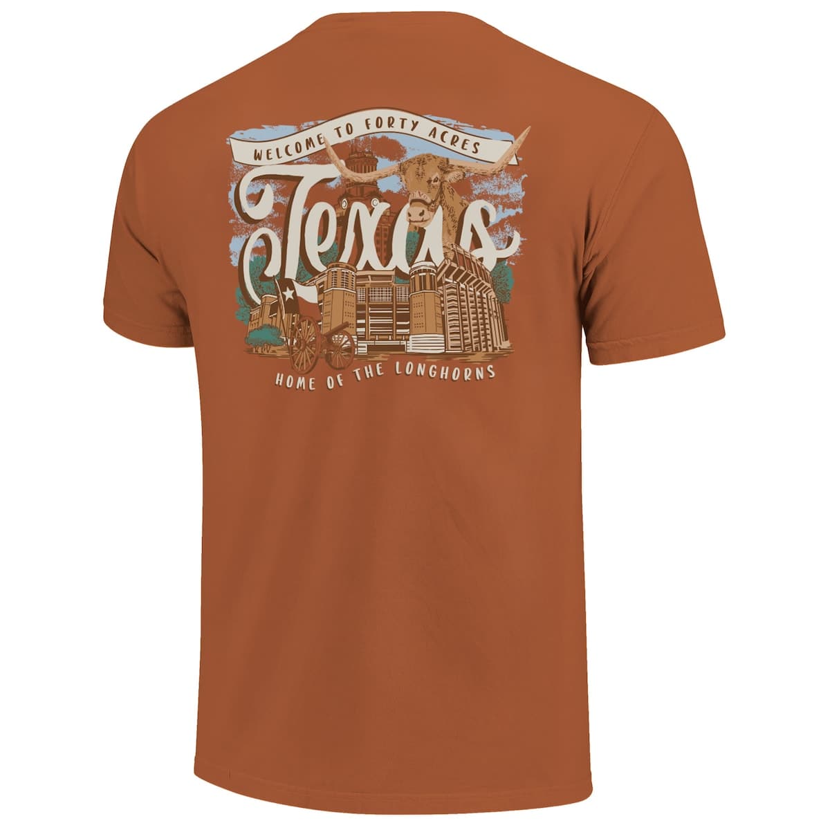 IMAGE ONE Women's Texas Orange Texas Longhorns Comfort Colors Campus ...