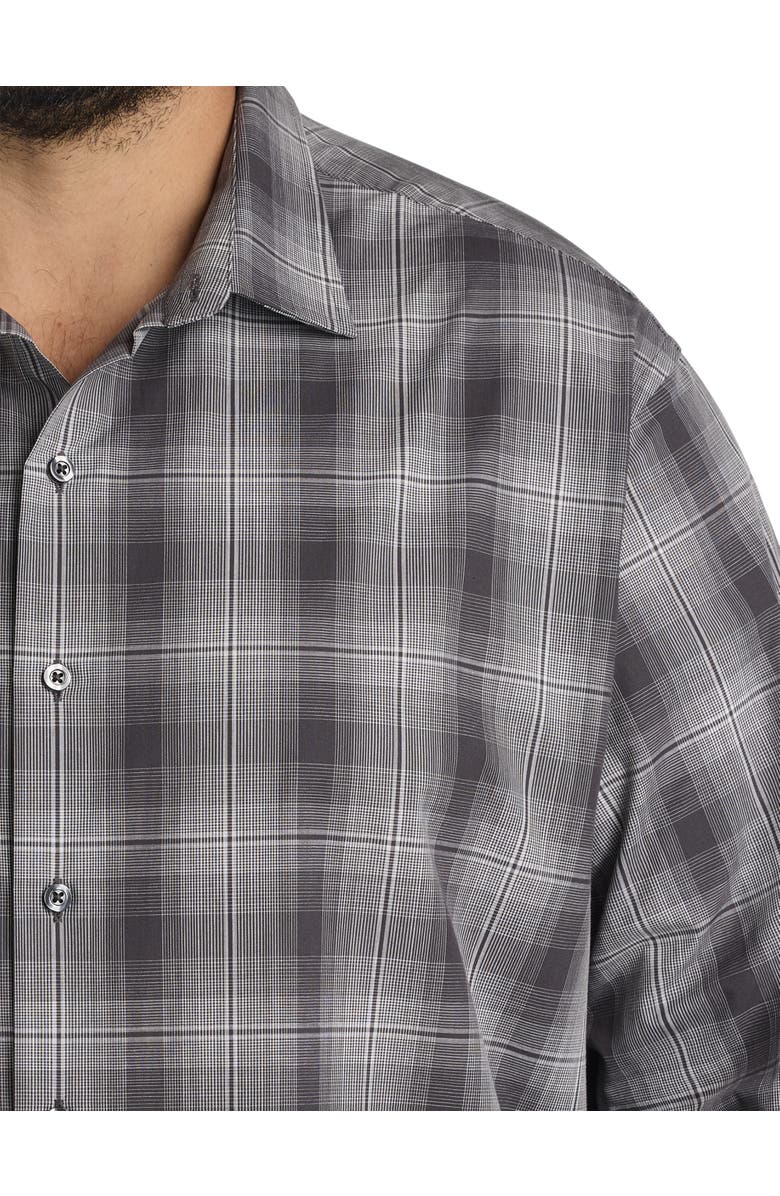 Synrgy by DXL Big & Tall Large Plaid Sport Shirt, Alternate, color, Grey