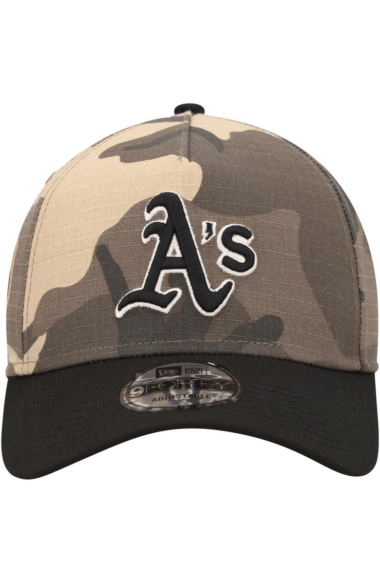 New Era Men's New Era Oakland Athletics Camo Crown A-Frame 9FORTY Adjustable Hat, Alternate, color, Camo