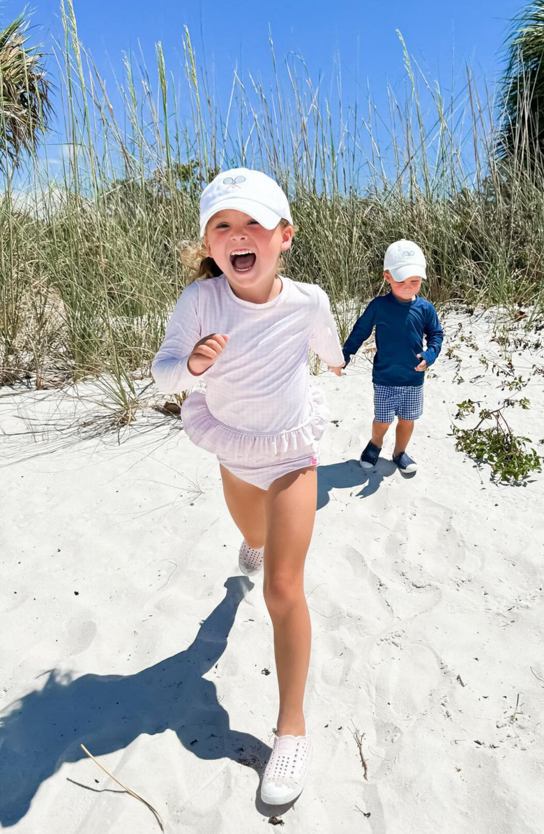 Bits & Bows Tennis Rackets Bow Baseball Hat, Alternate, color, White