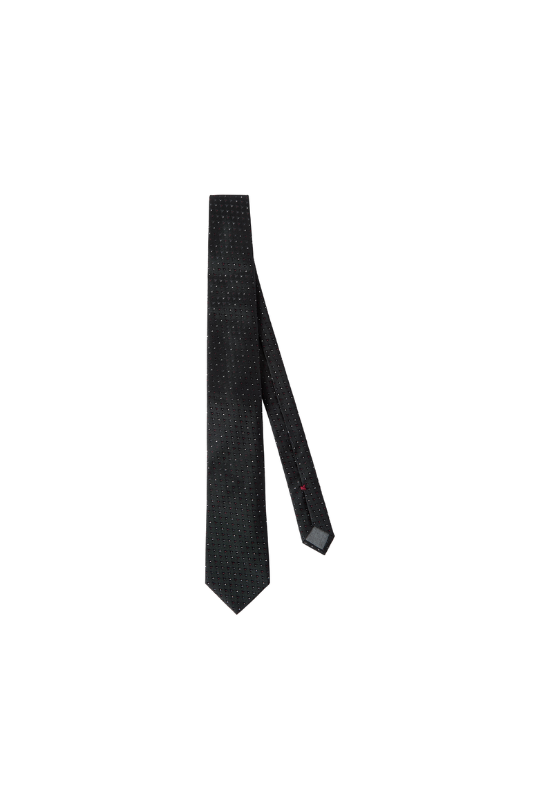 Patterned silk tie, Alternate, color, Black