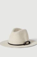 Brunello Cucinelli Felt fedora with leather and monili band
