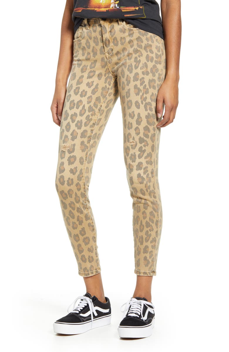 BLANKNYC Leopard Skinny Jeans, Main, color, 