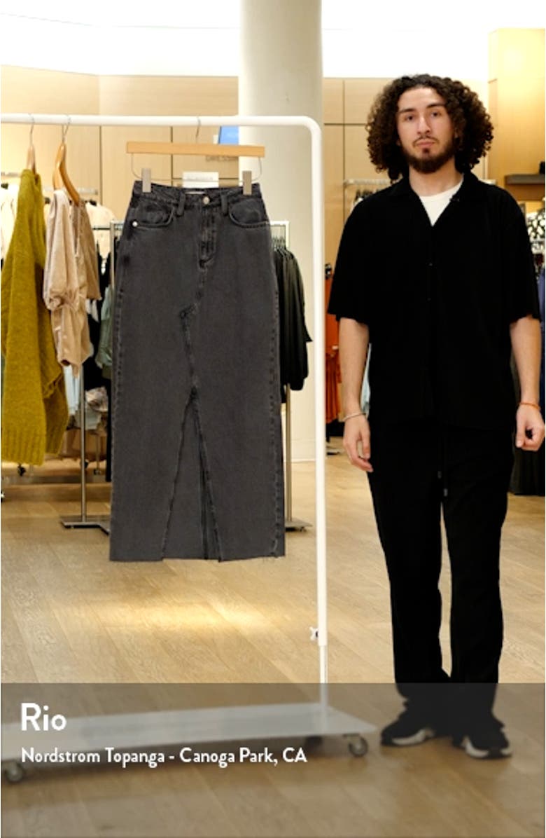 Front Slit Denim Maxi Skirt, sales video thumbnail