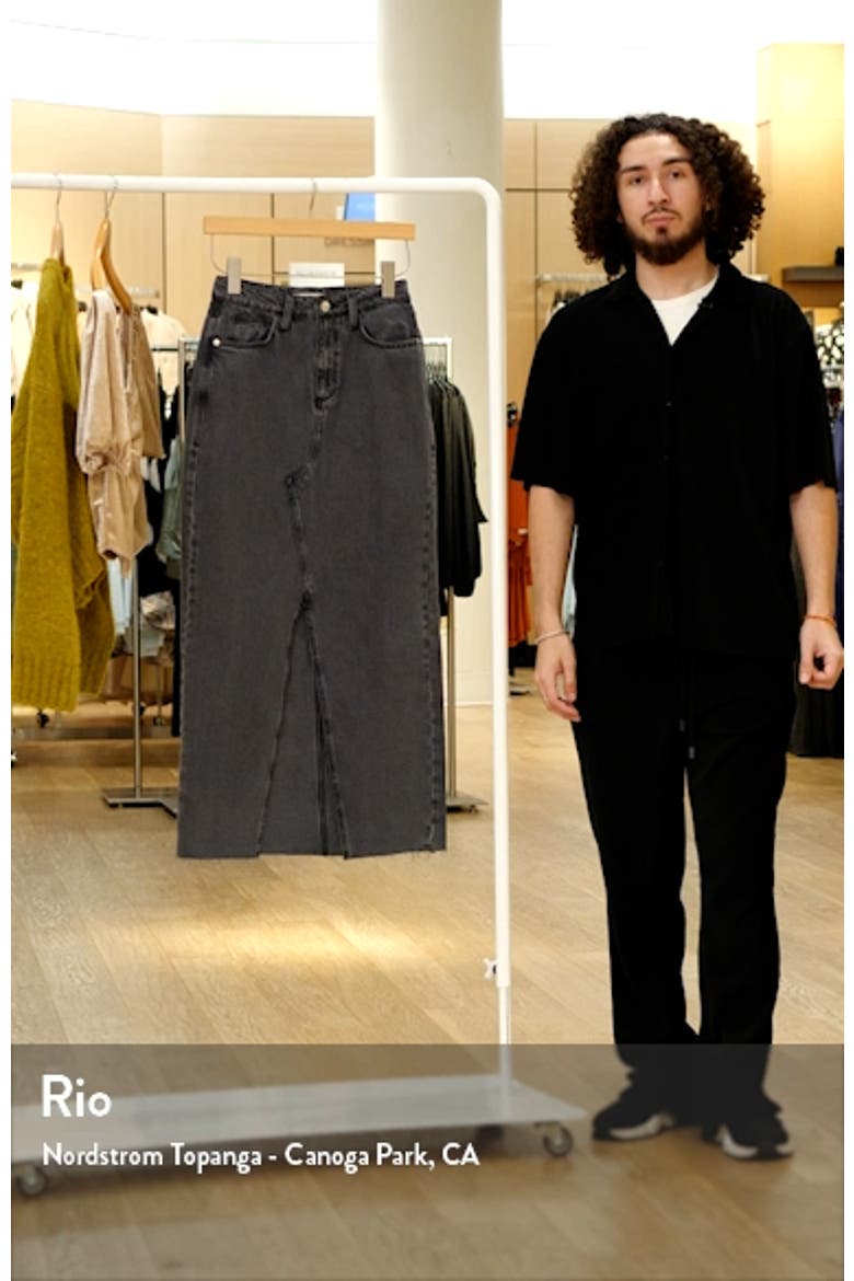 Front Slit Denim Maxi Skirt video