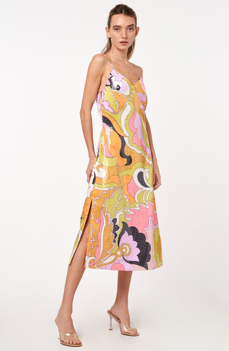 CIEBON Noreen Sequin Midi Dress, Alternate, color,
