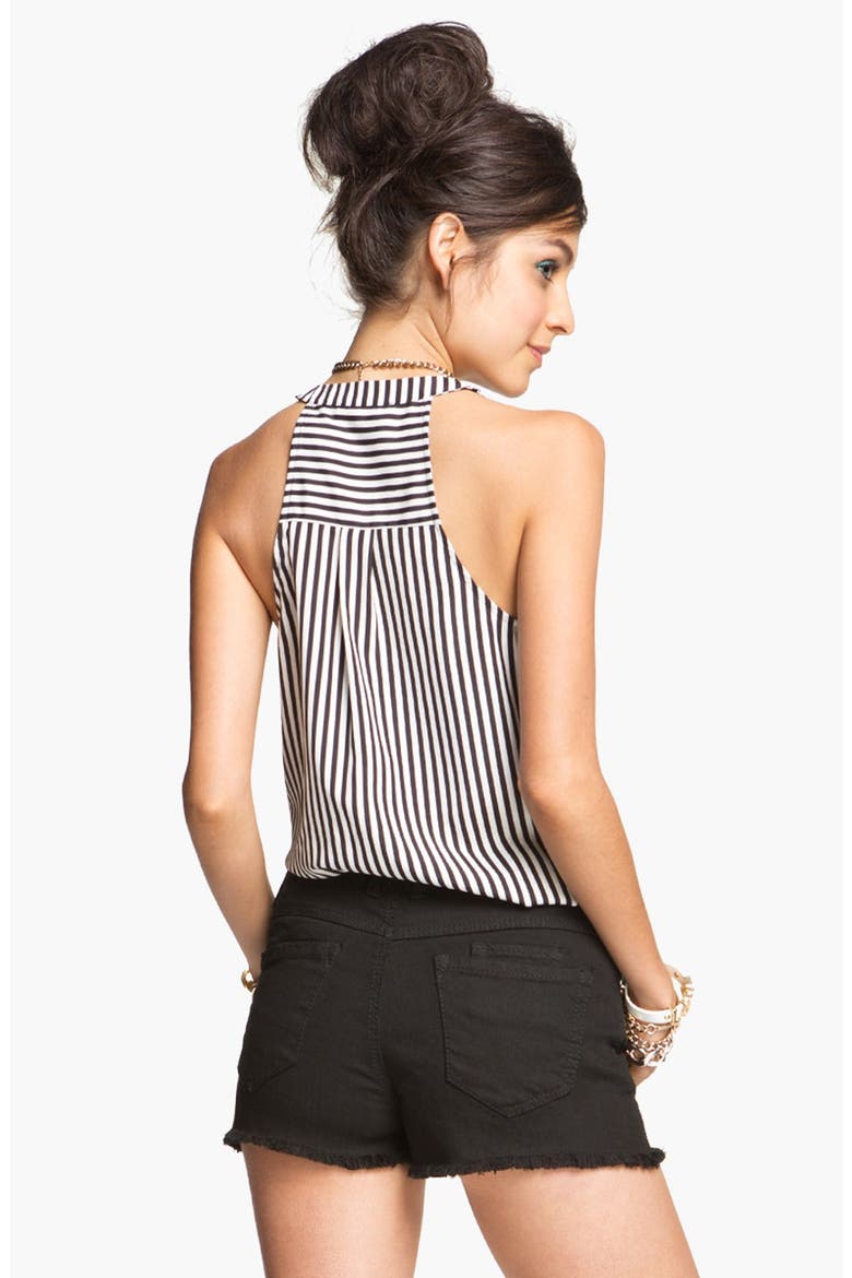 Cutaway Stripe Top, Alternate, color, BLACK/ WHITE