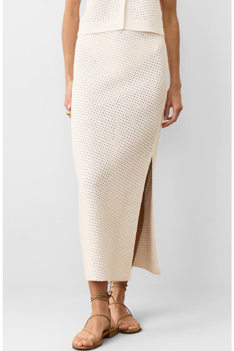 Sands Open Stitch Midi Sweater Skirt, Main, color, CREAM