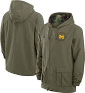 Jordan Brand Men's Jordan Brand Olive Michigan Wolverines 2024 Military Appreciation Full-Snap Hoodie Military Jacket